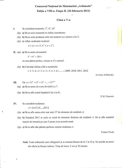 Teste Matematica Clasa 5 Semestrul 1