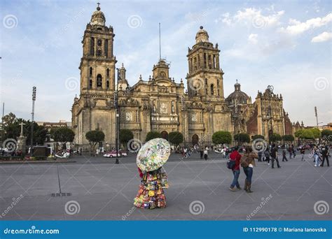 Mexico City Feb 5 2017 Constitution Square Zocalo View From The