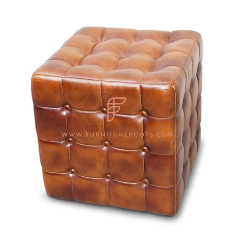 Buy Fr Ottomans Series Designer Chesterfield Style Tufted Square Pouf