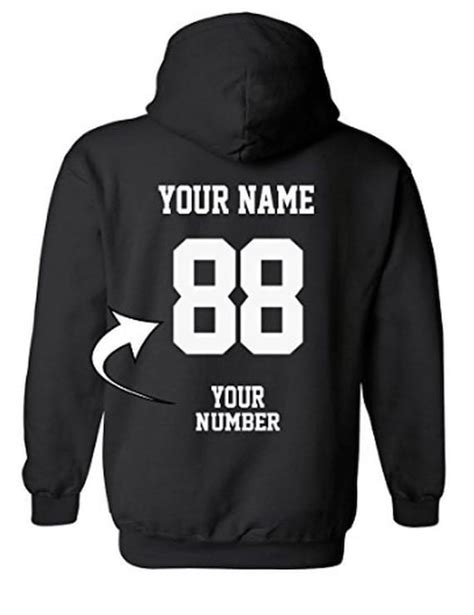 Custom Jersey Hoodie Design Your Name And Number Hoodie Back Etsy