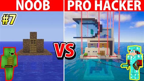 Minecraft Noob Vs Pro Modern House On Water Challenge Animation