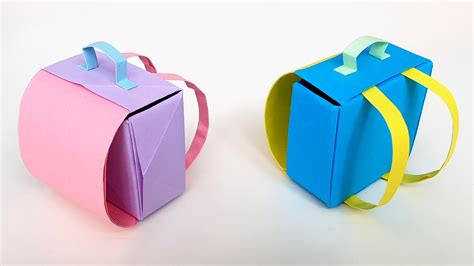 ОРИГАМИ Рюкзачок из бумаги Origami Mochila De Papel Paper School Bag