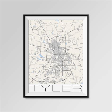 Tyler Texas Map Tyler City Map Print Tyler Map Poster Tyler Etsy