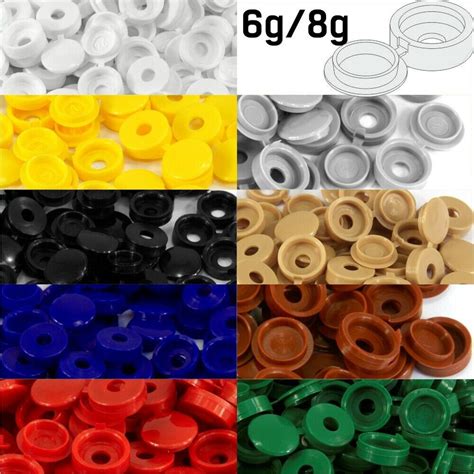 50x Plastic Hinged Screw Cover Caps Fold Screw Snap Covers Washer Flip