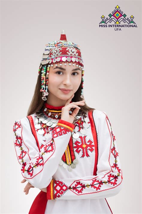 Chuvash Girl Wearing The Traditional Attire For A Beauty Contest The Chuvash Are A Turkic