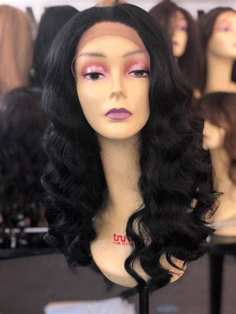 Long Black Deep Wave 6x6 Freepart Wig Human Hair Blende 18 20 Inch Long