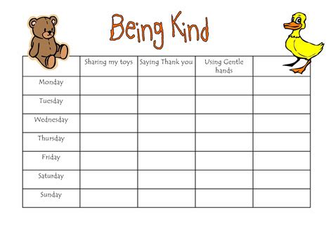 Free Printable Reward Charts For Preschoolers Printable Templates