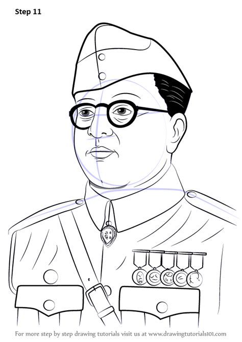 Learn How To Draw Subhash Chandra Bose Famous People Step By Step Drawing Tutorials