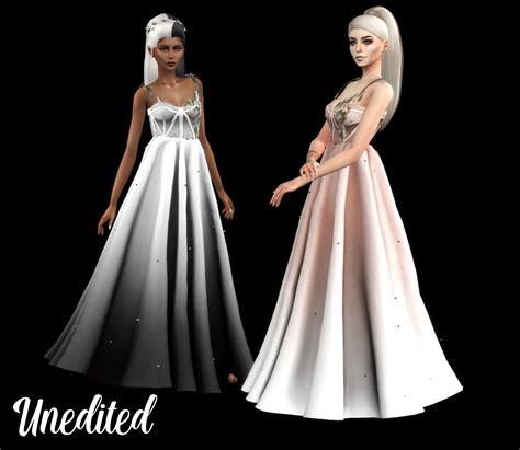 Prom Dress With Floral Tulle At Shimydim Sims Sims 4 Updates