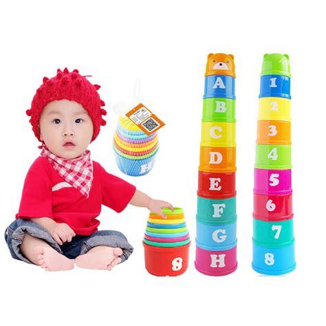 Stack And Nest Plastic Cups Rainbow Stacking Tower Educational Stacking