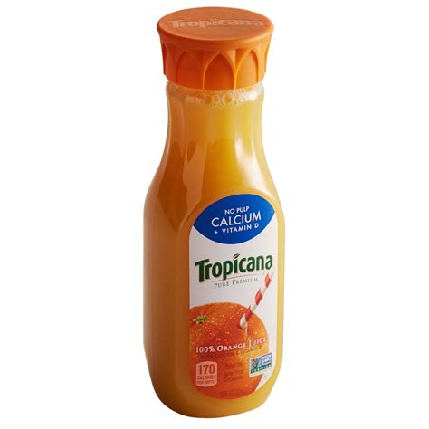Tropicana 12 Fl Oz No Pulp Pure Premium Orange Juice 12case