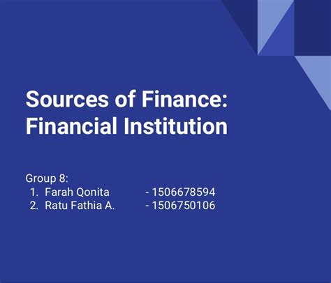 Source Of Finance Financial Institution