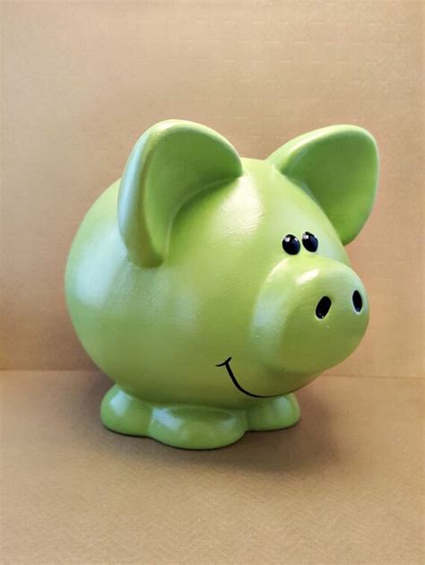 Large Green Piggy Bank Perfect For Baby Nursery Or Kids