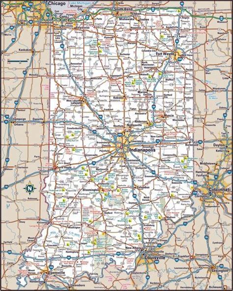 Indiana Highway Map 14431831 Poster Print Media Storehouse