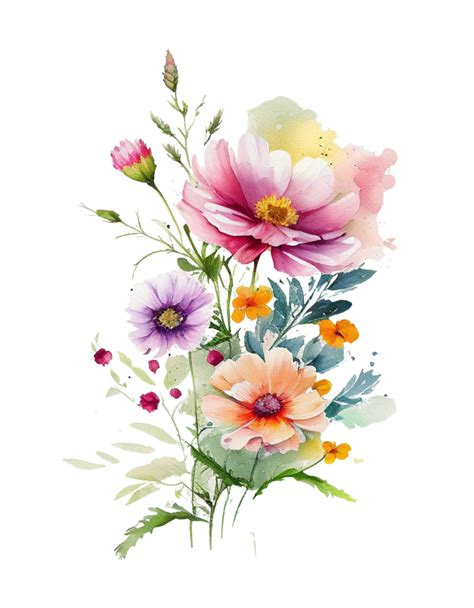 Watercolor Flower Watercolor Flower Png Watercolor Colorful Spring
