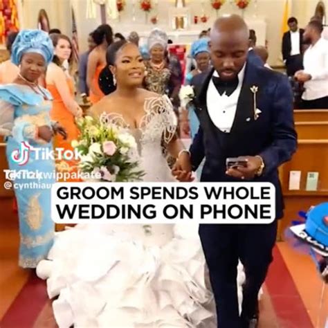 Groom Faces Backlash For Being Glued To His Phone As He And His Bride