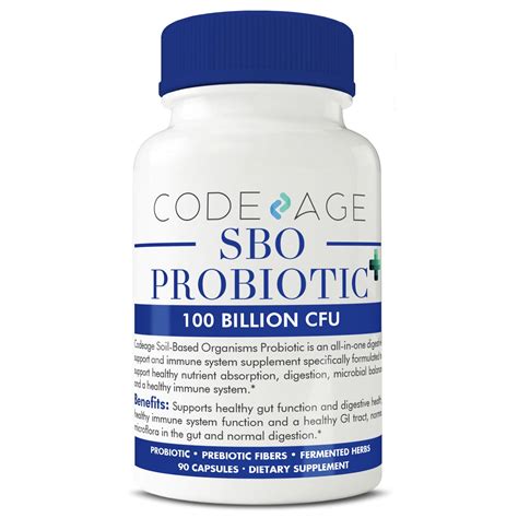 Sbo Probiotics Prebiotics Supplement 100 Billion Cfus 90 Capsules
