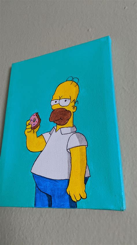Acrylic Homer Simpson Painting Canvas Etsy