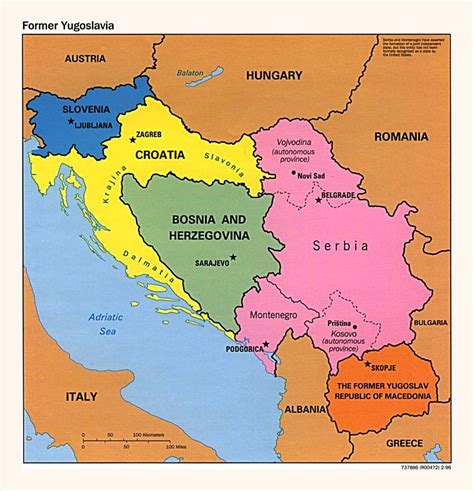 Detailed Political Map Of Yugoslavia 1996 Yugoslavia Europe