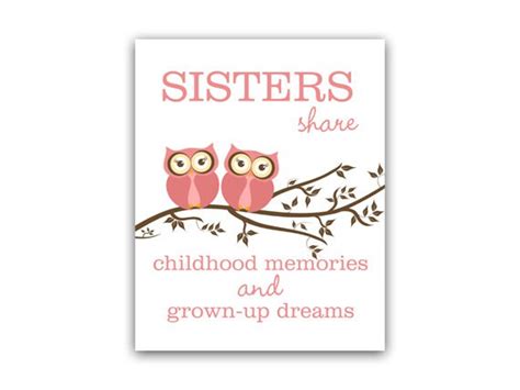 Items Similar To Sisters Wall Art Owl Nursery Decor Sisters Quote