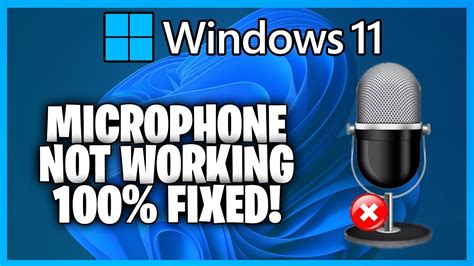 How To Fix Microphone Not Working Windows 11 Youtube