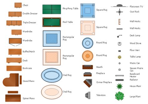 Symbols Of Furniture In Floor Plan