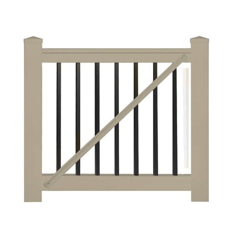 Weatherables Vilano 3 Ft H X 5 Ft W Khaki Vinyl Railing Gate Kit Wkg