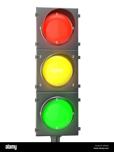 Traffic Light With Red Yellow And Green Lights Stock Photo Alamy