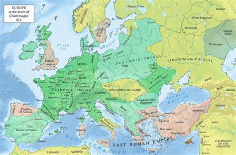 This Political Map Of Europe In 814 Showsp Olitical Borders And Also
