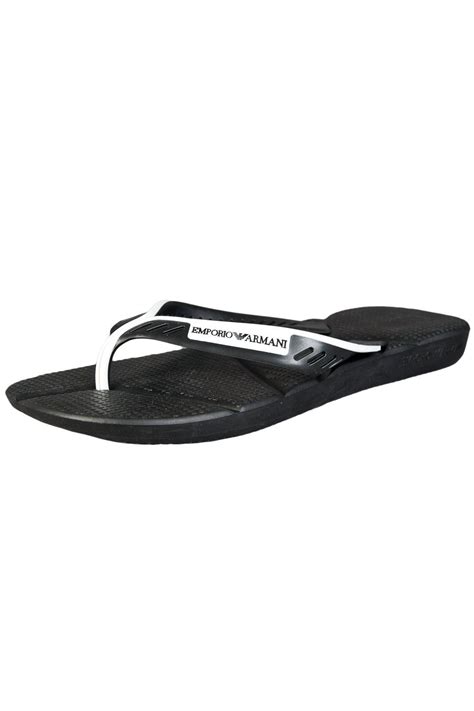 Emporio Armani Men S Designer Flip Flops Black — Armani