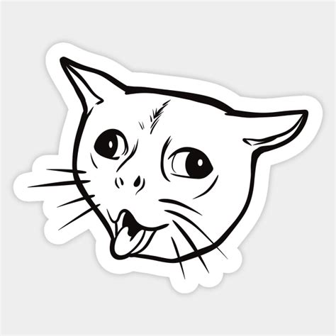 Coughing Cat Meme Cat Memes Sticker Teepublic