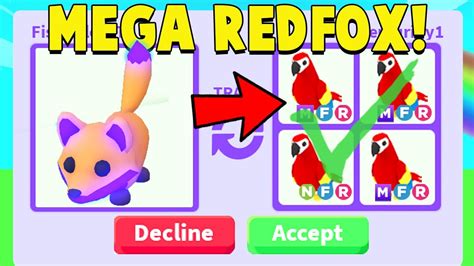 Trading Mega Red Fox In Adopt Me Youtube