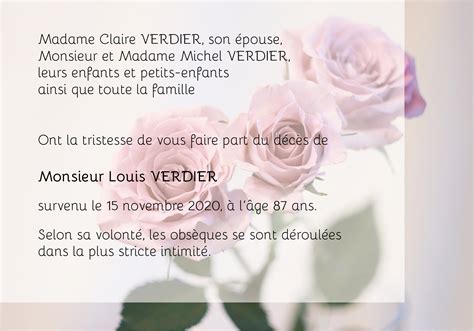 Trois Roses Ma Carte De Deuil Faire Part De D C S
