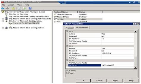 Configuring Sql Server To Use Multiple Ports
