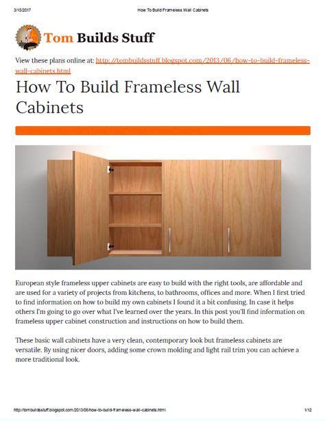 How To Build Frameless Kitchen Cabinets