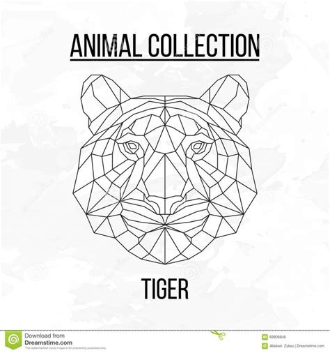 Geometric Tiger Head Geometric Animals Geometric Tiger Geometric