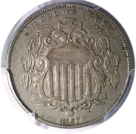 1867 Rays 5c Shield Nickel Pcgs Au50 Ebay