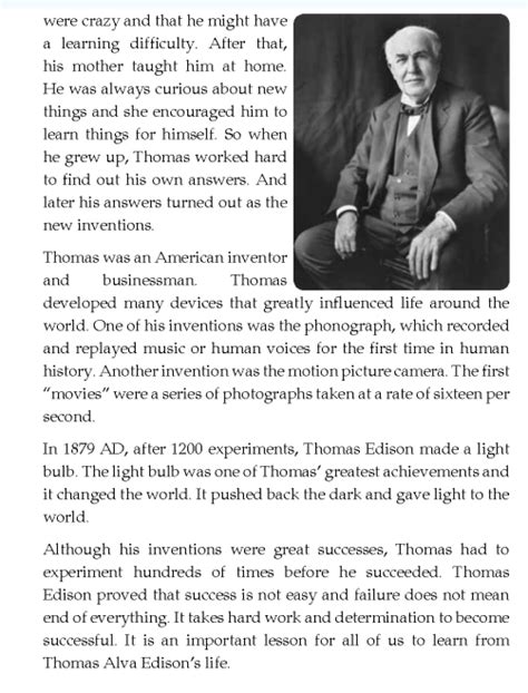 Literature Grade 4 Biography Thomas Alva Edison Literature Alva
