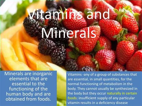 Ppt Vitamins And Minerals Powerpoint Presentation Free Download Id
