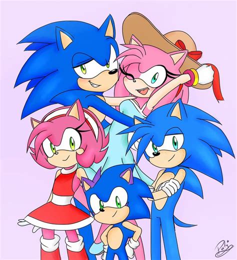 Sonamy Family By Likepatyk On Deviantart Sonic And Amy Sonic