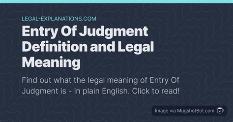 Entry Of Judgment Definition What Does Entry Of Judgment Mean