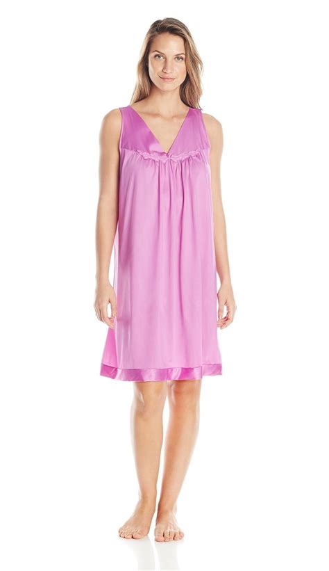 Vanity Fair Coloratura Women S Short Nightgown L Impatient Pink Walmart Com