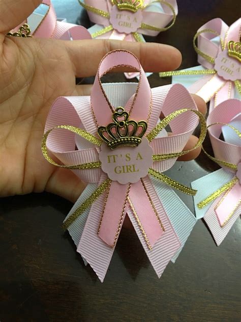 12 Pink And Gold Guest Pins For Baby Shower Pink And Gold Etsy