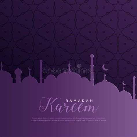 Ramadan Theme Vector Background With Mosque And Moon Design Stock