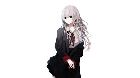 Download 3840x2160 Wallpaper Cute Anime Girl White Hair