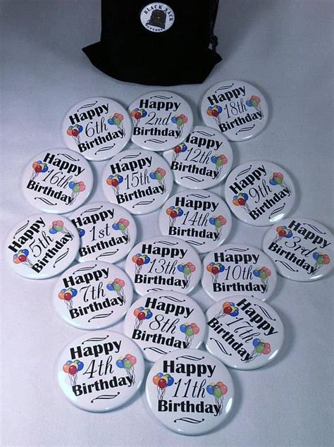 6 Custom Birthday Buttons Happy Birthday Pin Back Buttons Party