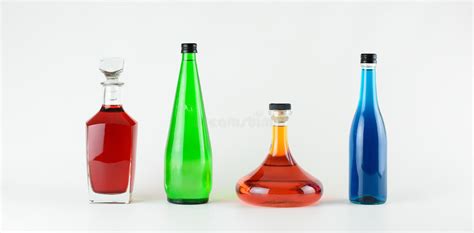 Four Colorful Glass Bottles Stock Image Image Of Four Bottles 41346909