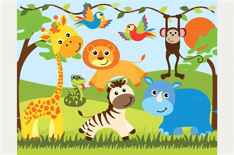 Free Baby Safari Animals Clipart Clipground