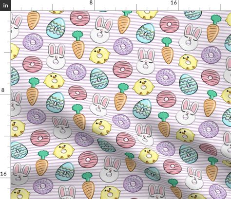 Easter Fabric Bunnies Chicks Carrots Eggs Stripes By Etsy