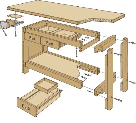 The models are provided in *.3ds and *.gsm formats. 9 Highly Detailed Work Bench Plans